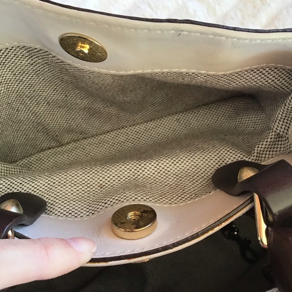 Dooney woven Barlow satchel basket weave embossed leather - Picture 13 of 16